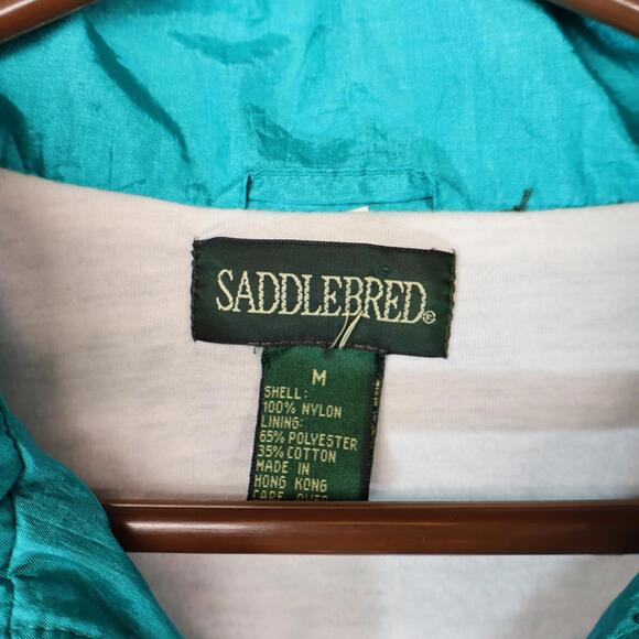 Saddlebred Track Suit Windbreaker medium color block teal - Picture 2 of 6